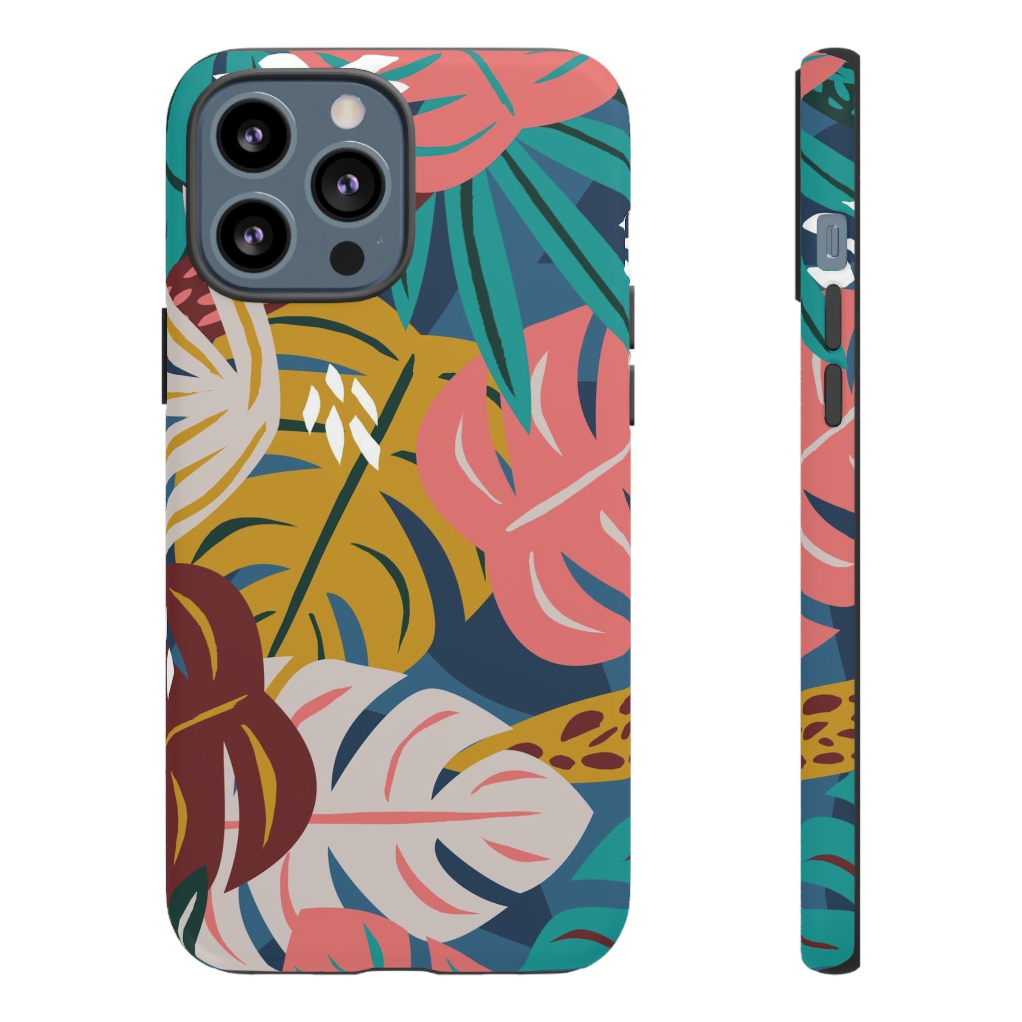 Tropical Leaf Mono - Protective Phone Case