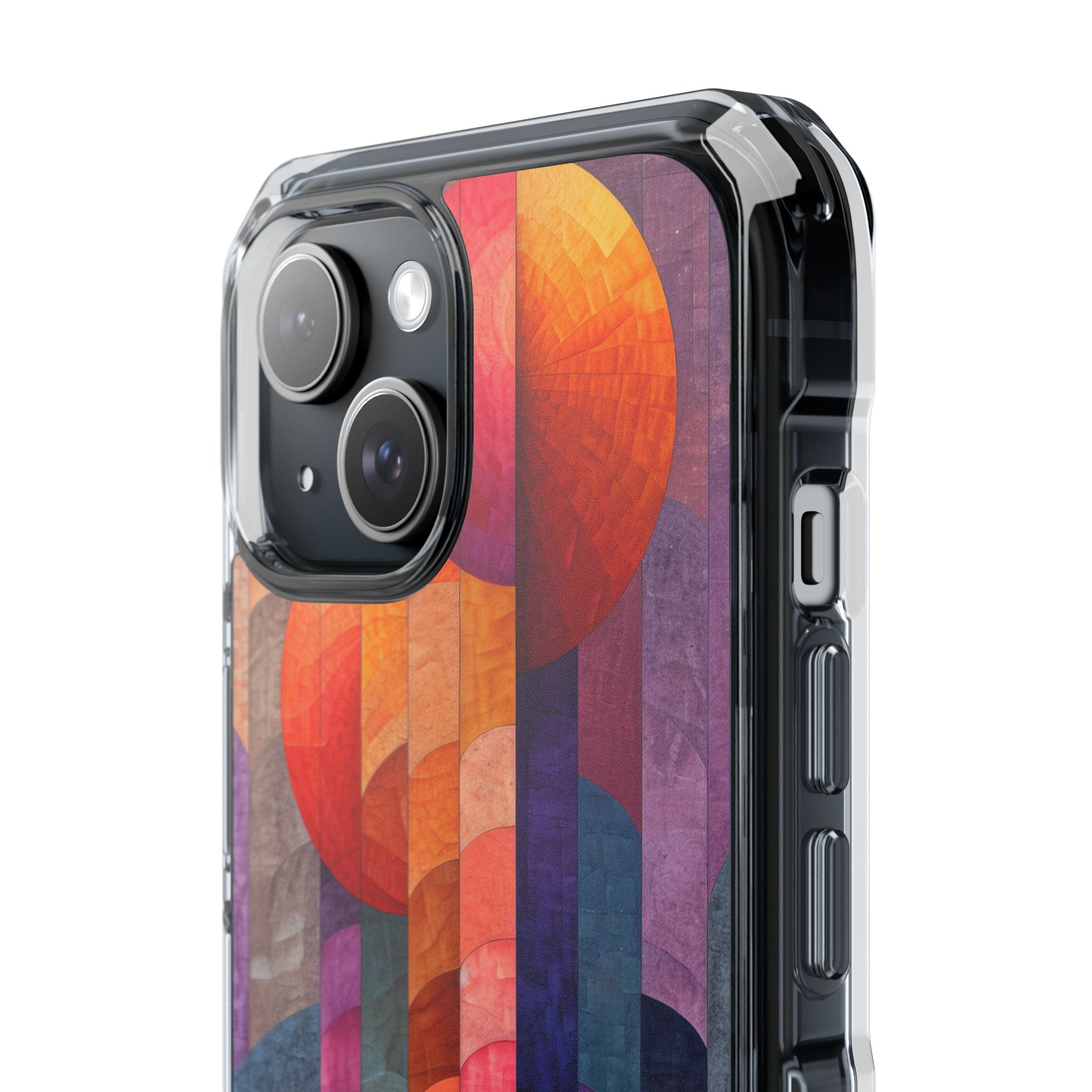 Purple Orange Abstract - Clear Impact iPhone 15 Phone Case