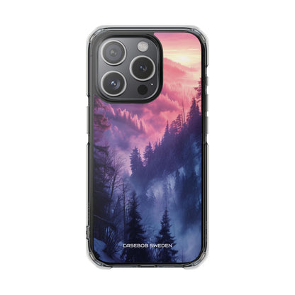 Misty Forest Serenity - Clear Impact iPhone 15 Phone Case