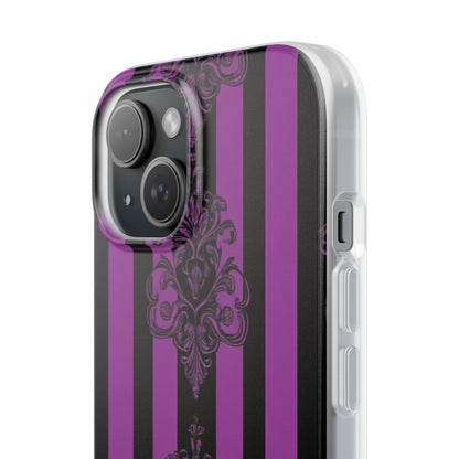 Damask Elegance Purple iPhone 15 Case - Soft