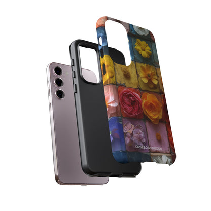 Vibrant Floral Tiles - Tough Samsung S23 Phone Case