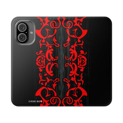 Crimson Swirl - iPhone 16  Case - Wallet