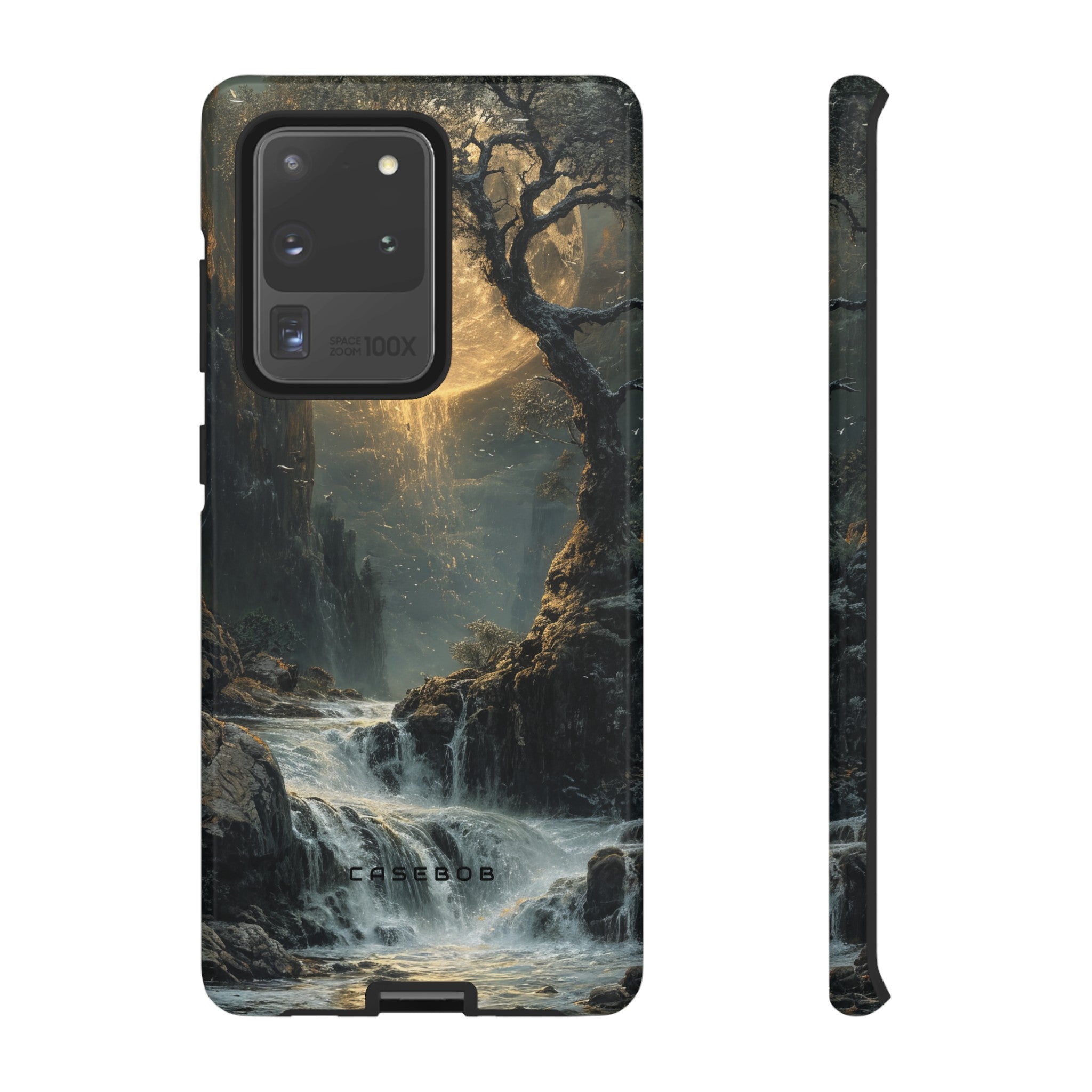 Moonlit Waterfall Silence - Protective Phone Case