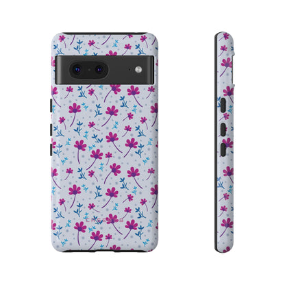 Purple Flower Pattern - Protective Phone Case