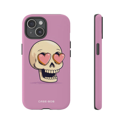 Heart Eyed Skull iPhone 15 Case - Tough