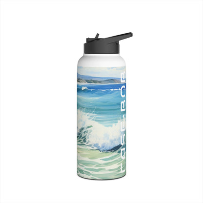 Foaming Blue Waves - Stainless Steel Water Bottle