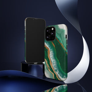 Green & Gold Epoxy - Protective Phone Case