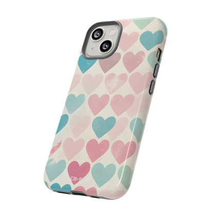 Retro Hearts Symmetry - iPhone Case
