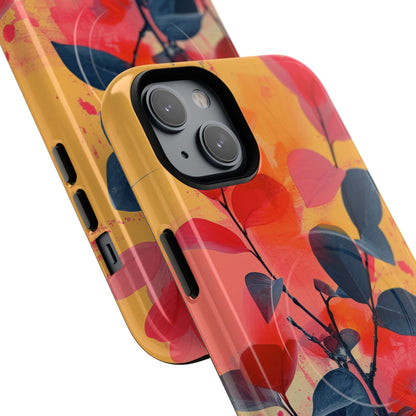 Yellow Botanical Splash - Tough + MagSafe® iPhone 14 Phone Case