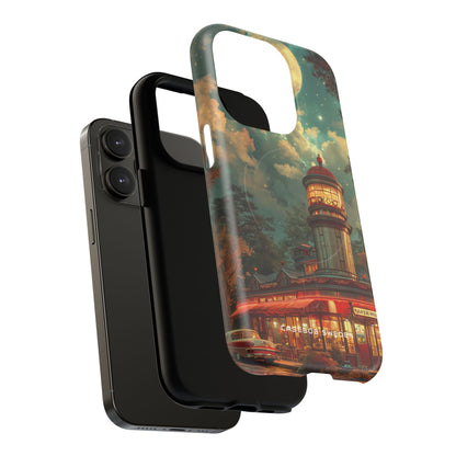 Vintage Moonlit Diner Fantasy iPhone 14 | Tough+ Phone Case