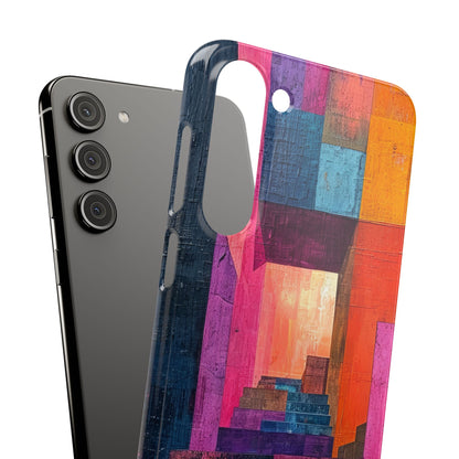 Pink Orange Geometry - Slim Samsung S23 Phone Case