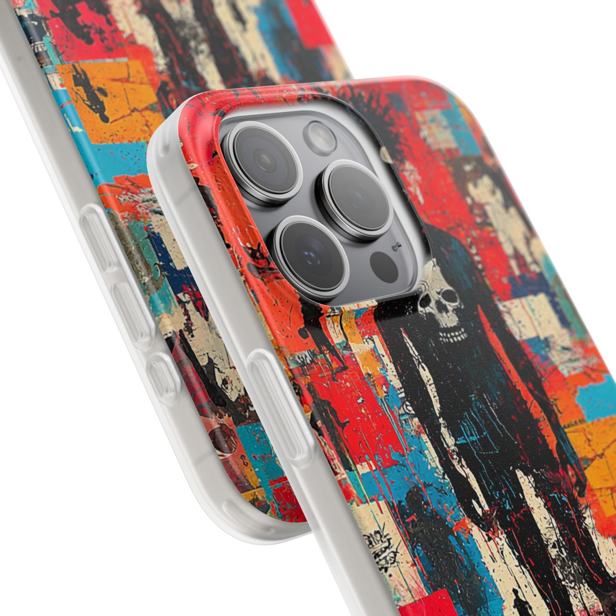 Spiky Skull Silhouette iPhone 15 Pro Max Case - Soft