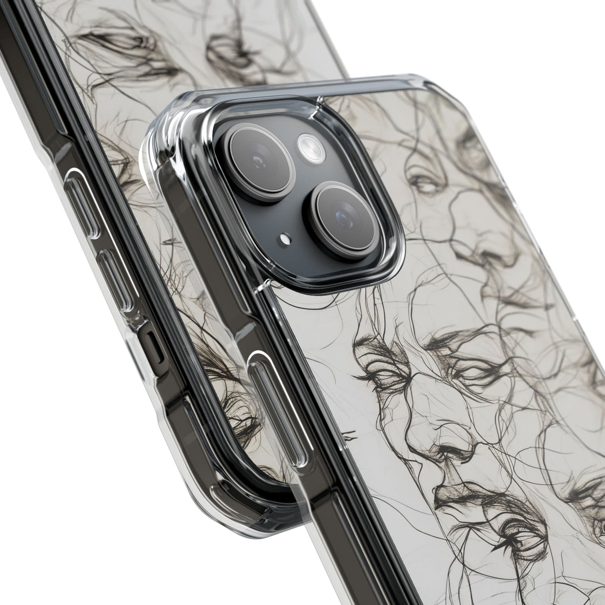 Ethereal Faces - Phone Case for iPhone (Clear Impact - Magnetic)