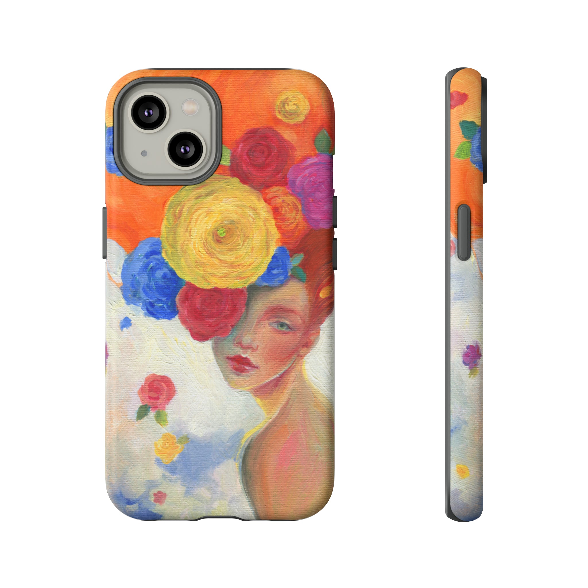 Oil Painting - Woman and Flowers - Protective Phone Case