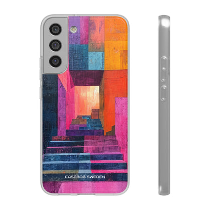 Pink Orange Geometry - Flexi Samsung S22 Phone Case