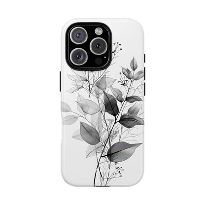 Gray Leaf Veil iPhone 16 Pro Case - Tough