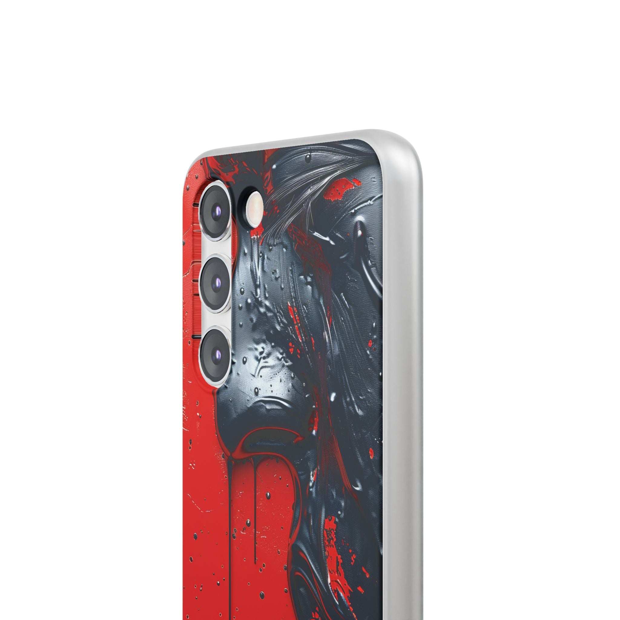 Textured Crimson Bloom Samsung S23 - Flexi Phone Case