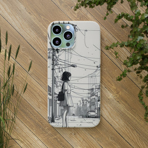 Urban Solitude Sketch | Biodegradable Phone Case