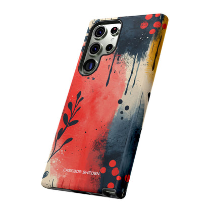 Red Blue Abstract Florals - Tough Samsung S23 Phone Case