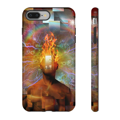 Man with burning mind - Protective Phone Case