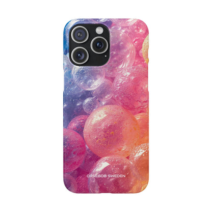 Pink Blue Glossy Spheres - Slim iPhone 15 Phone Case