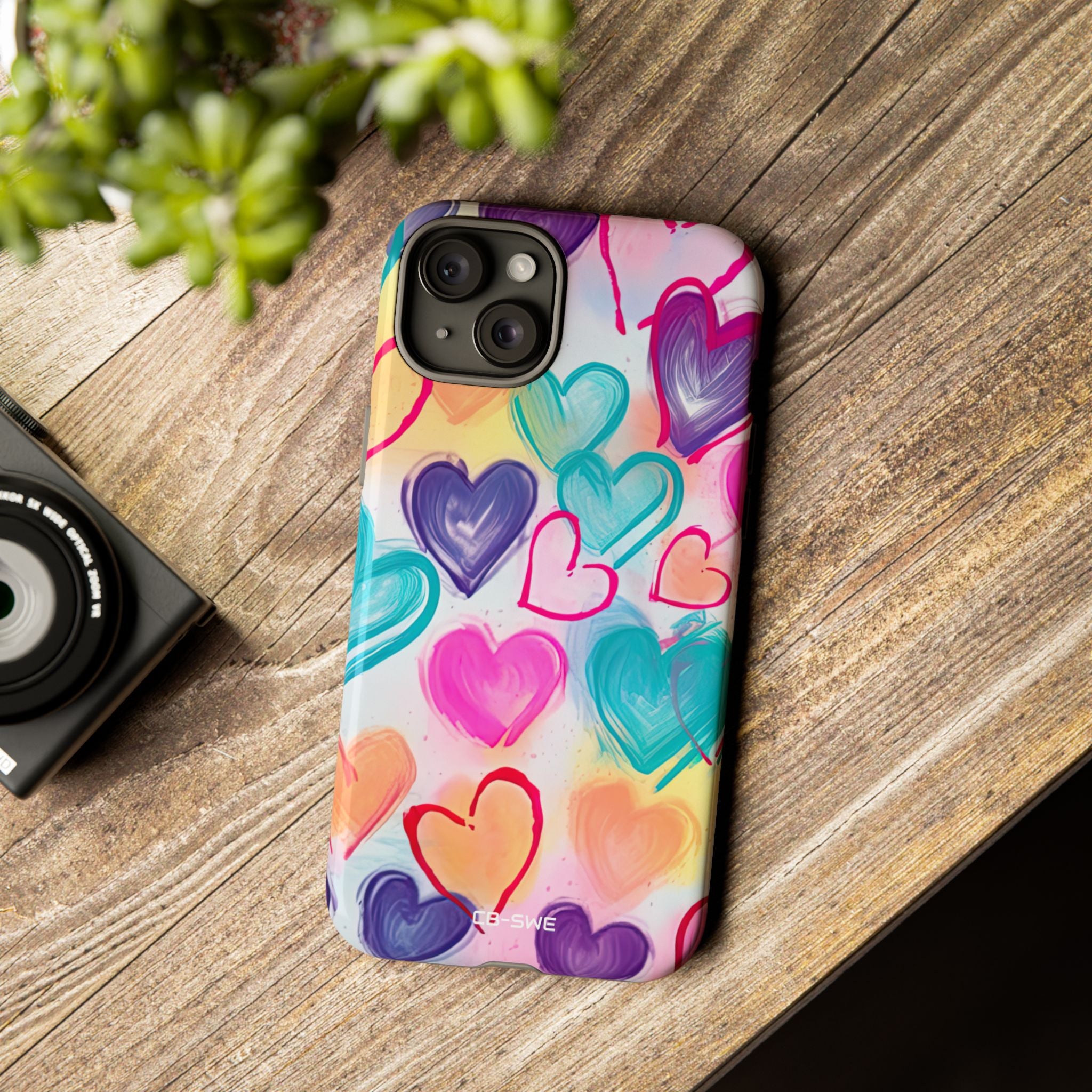 Hearts Dance Playfully - iPhone Case