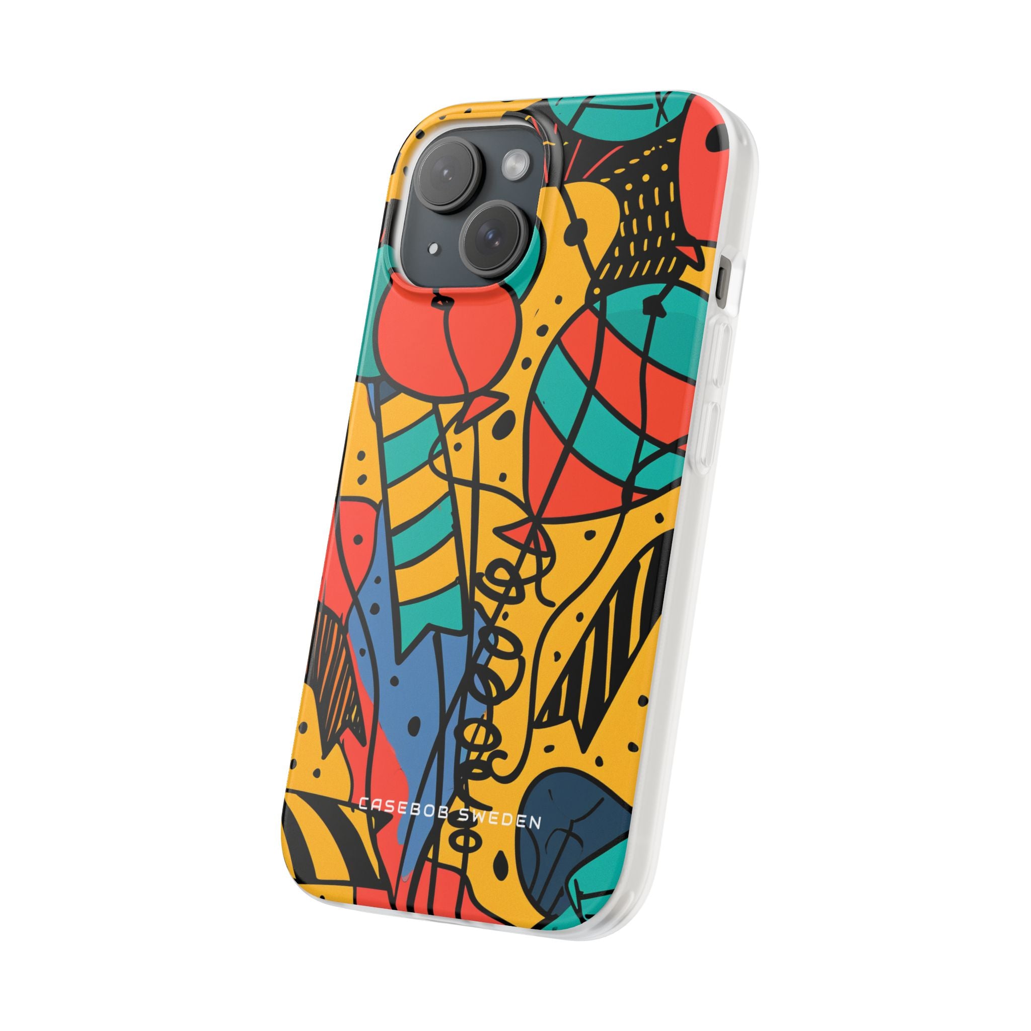 Playful Lines in Motion iPhone 15 - Flexi Phone Case