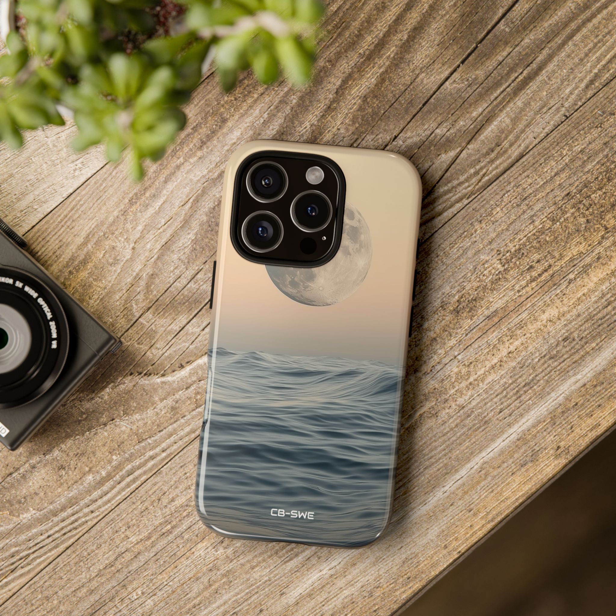 Moon Illuminates Waves - iPhone Case