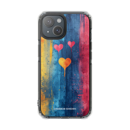 Hearts Watercolor Art - Clear Impact iPhone 15 Phone Case