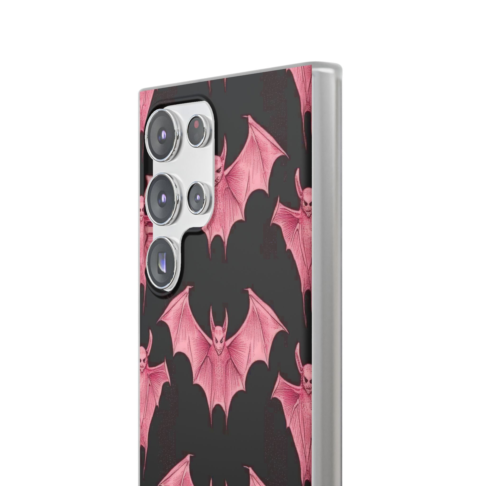 Gothic Pink Bats Aflame Samsung S23 - Flexi Phone Case