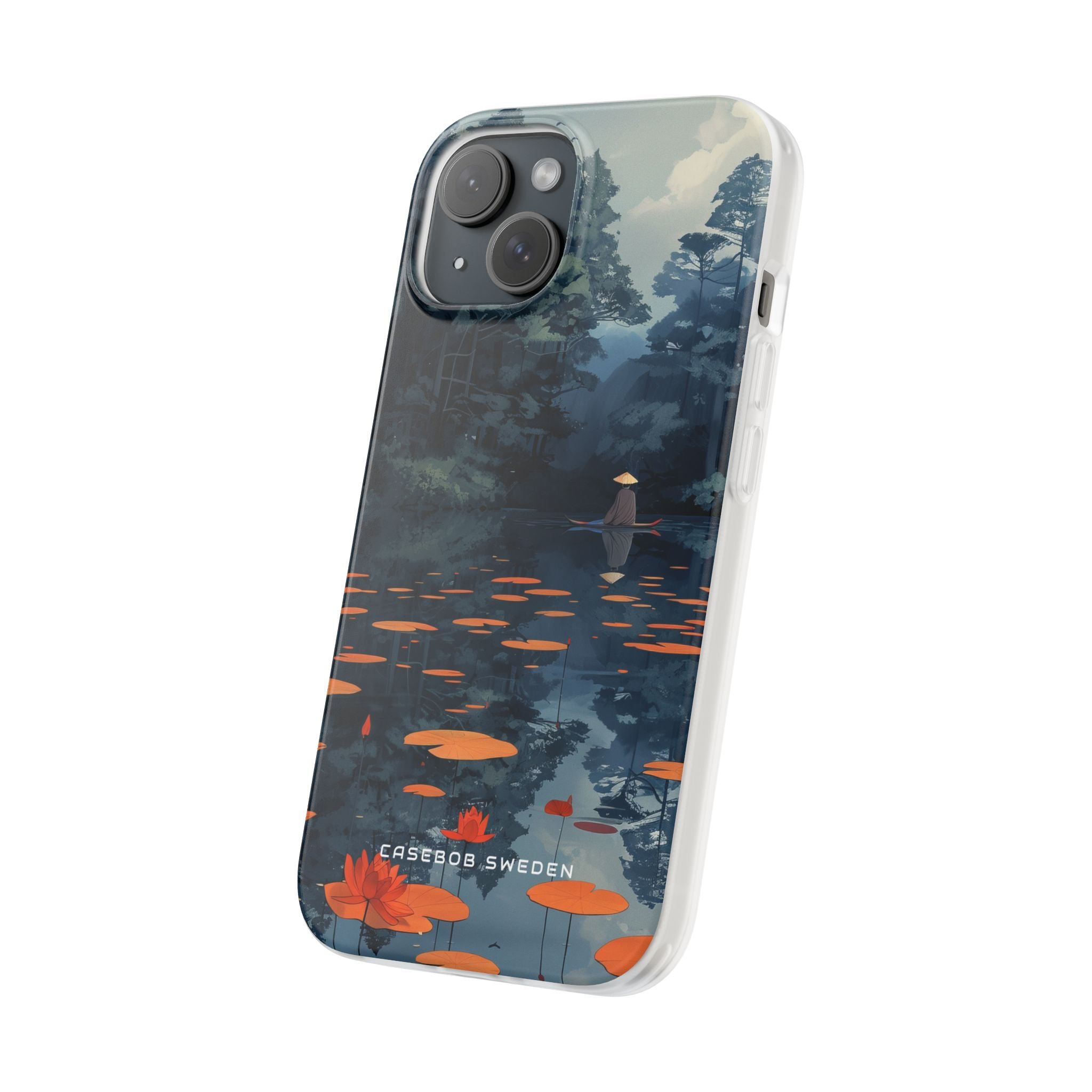 Tranquil Lotus Reflections iPhone 15 - Flexi Phone Case