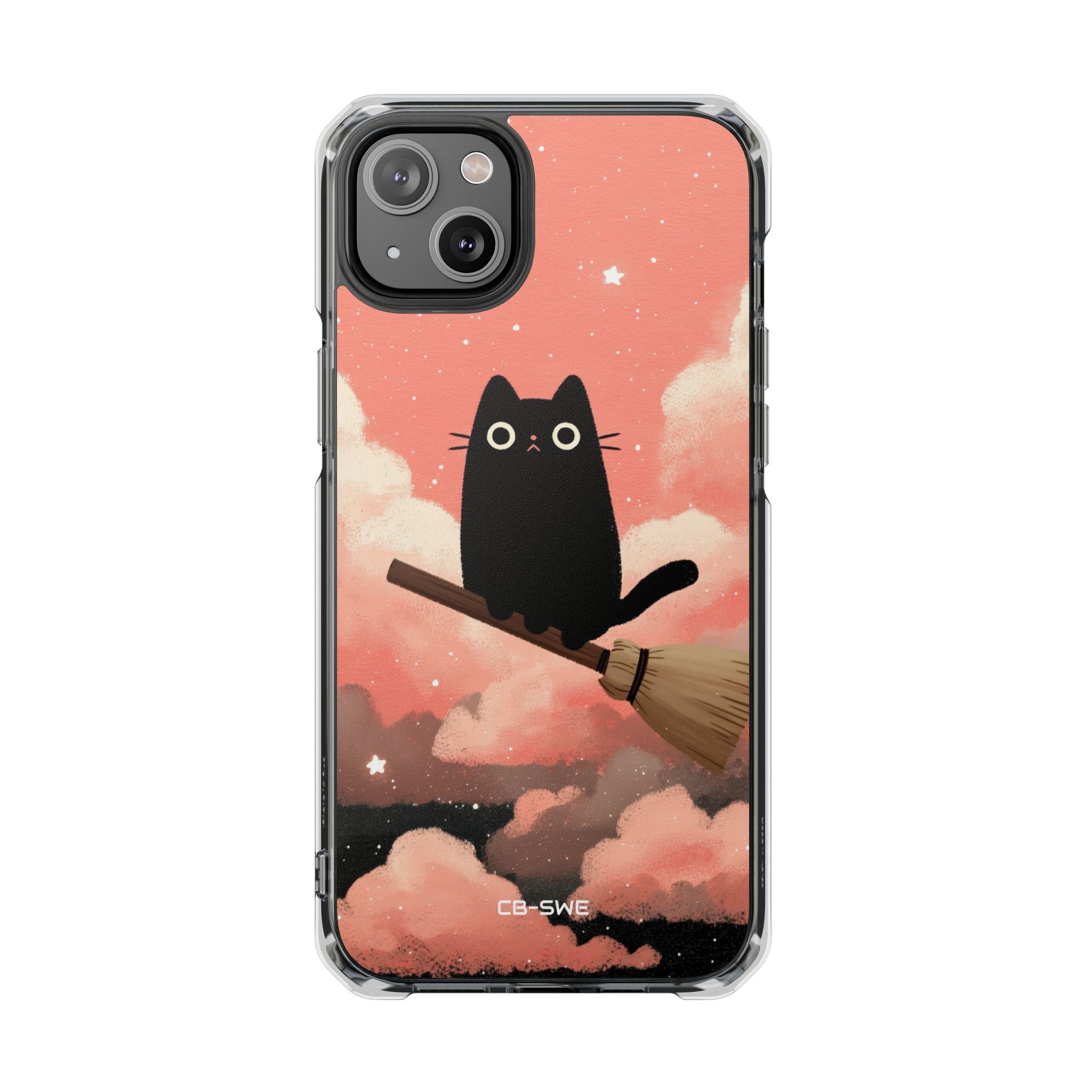 Cat Rides Broom iPhone Case - Impact