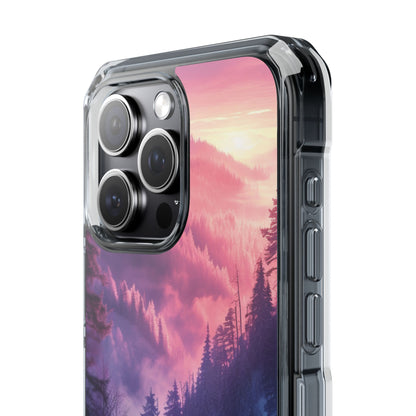 Misty Forest Serenity - Clear Impact iPhone 15 Phone Case