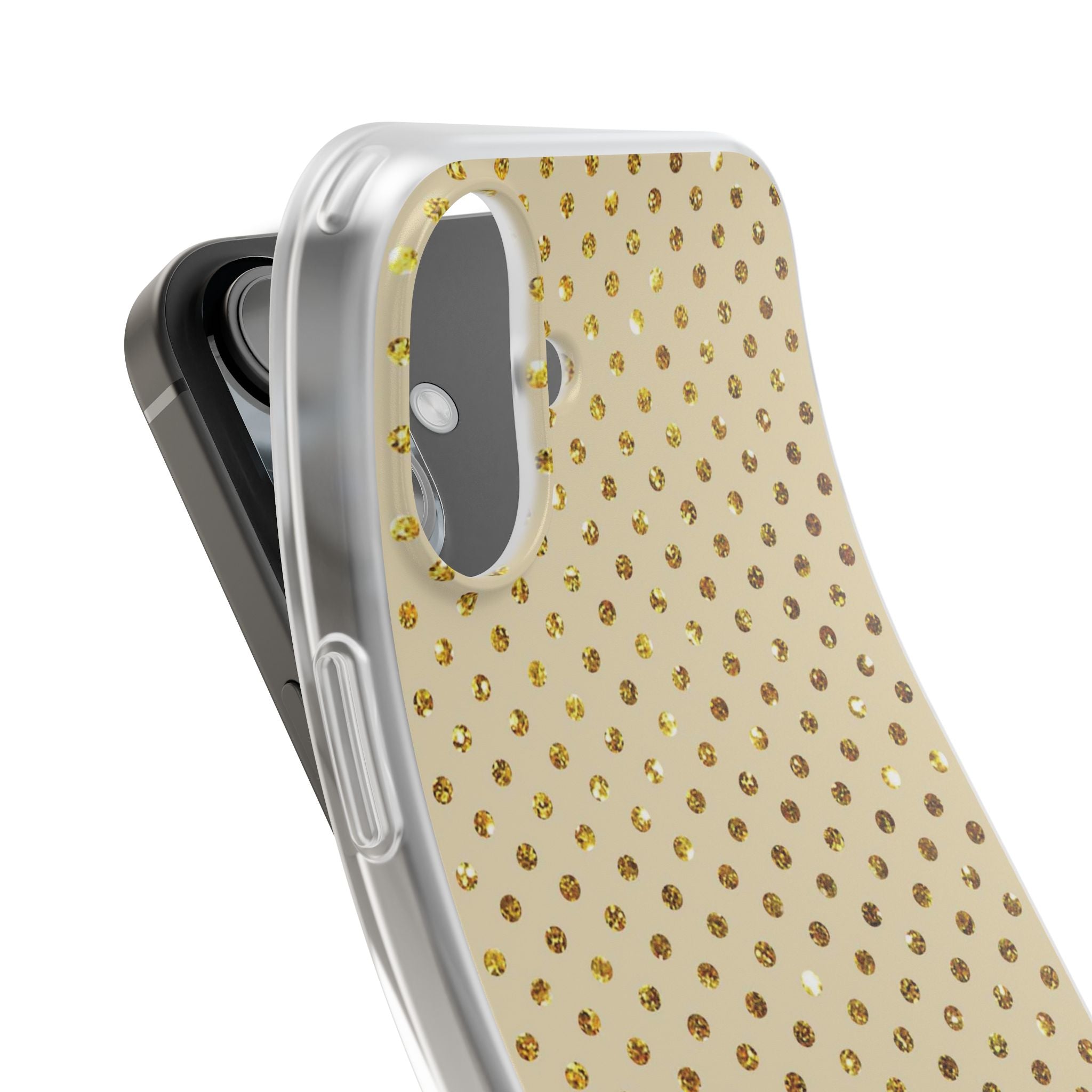 Gold Sparkle Grid iPhone 16 Plus Case - Soft