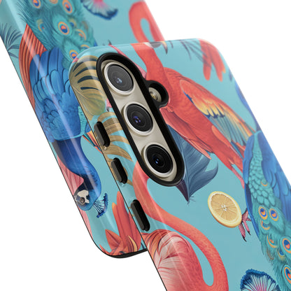 Tropical Flamingo Bliss - Tough Samsung S24 Phone Case