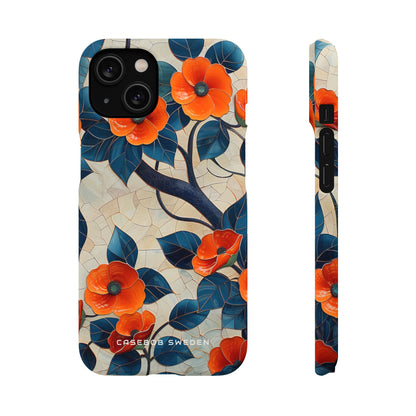 Orange Blossoms Mosaic Harmony iPhone 14 - Slim Phone Case