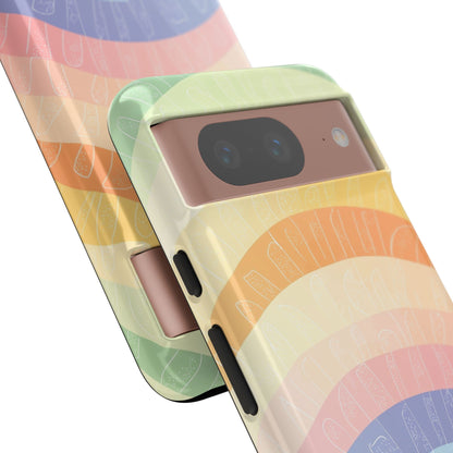 Pastel Rainbow Bands Google Pixel 8 Case - Tough