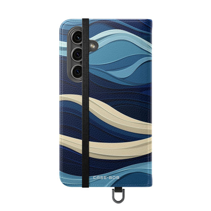Blue Wave Flow - Samsung S24 Case - Wallet