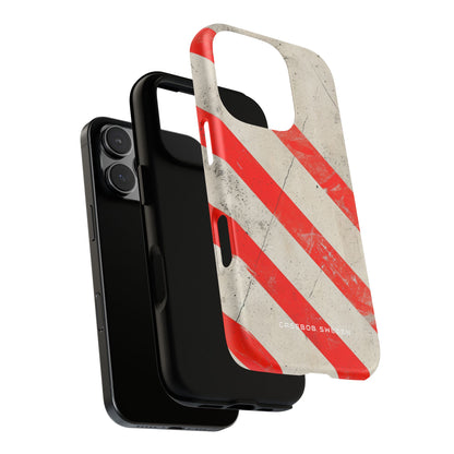 Striker Crimson Stripes iPhone 16 - Tough Phone Case