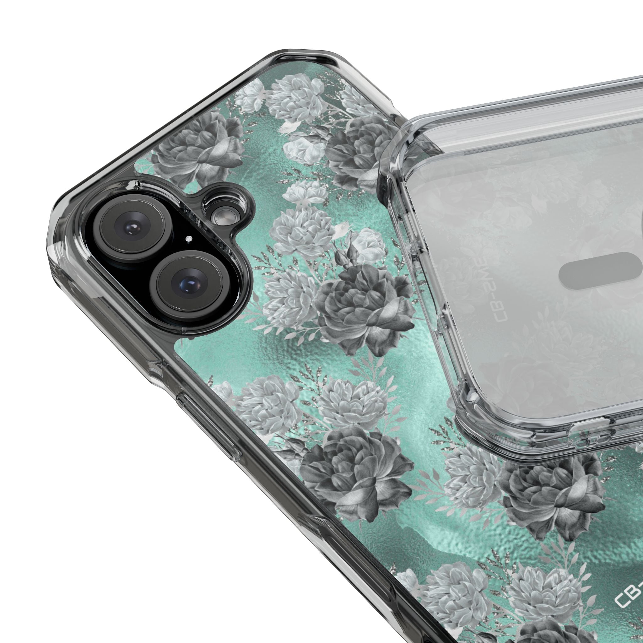 Teal Floral Elegance iPhone Case - Impact