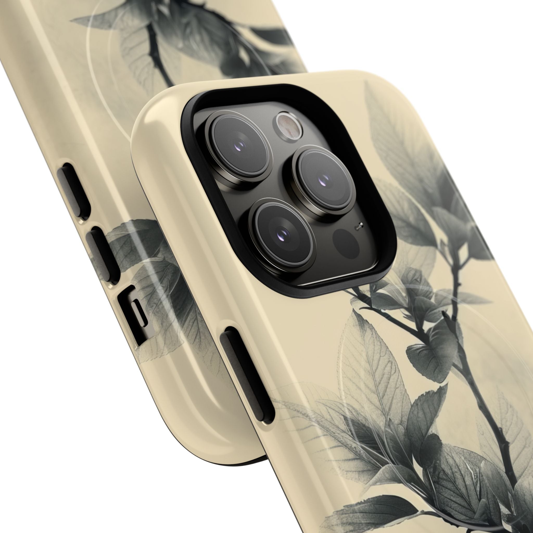 Beige Branch Art - Tough + MagSafe® iPhone 14 Phone Case