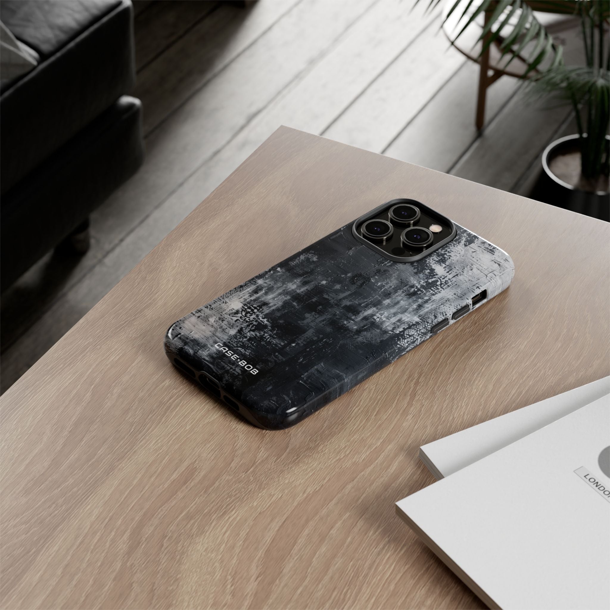 Textured Blackscape iPhone 14 Pro Max Case - Tough