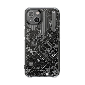 Cyber ​​Circuitry Art - Handyhülle für iPhone (Clear Impact - Magnetisch)