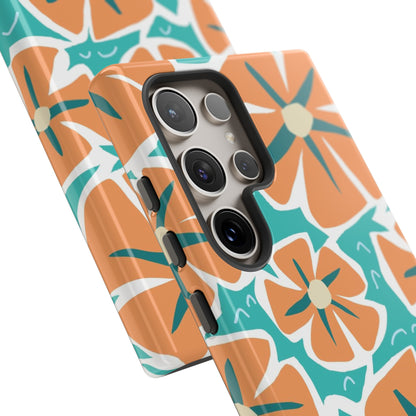 Orange Happy Flower - Protective Phone Case