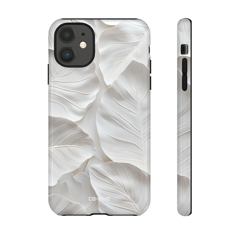 Elegant Leaf Relief - iPhone Case