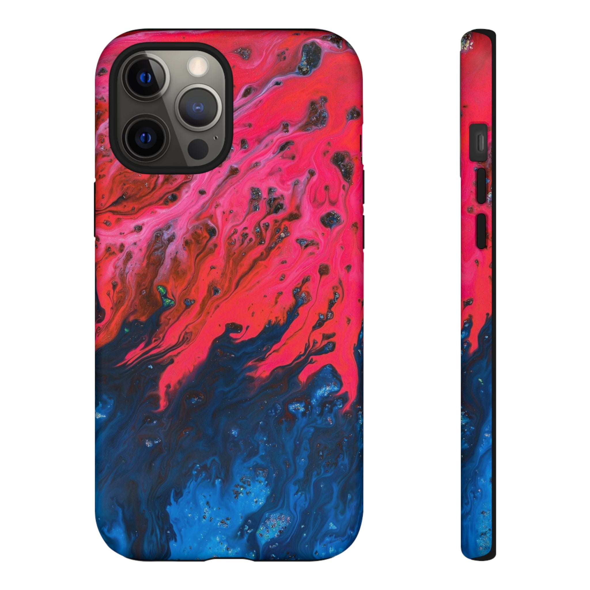 Bright Pink River Ink Art iPhone Case (Protective) iPhone 12 Pro Max Matte Phone Case