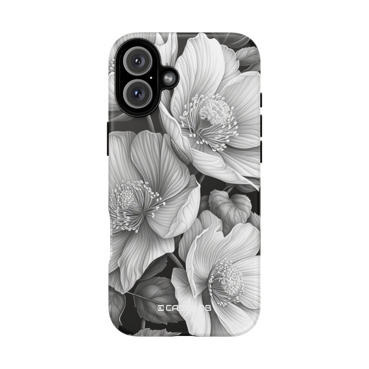 Elegant Monochrome Floral Art - for iPhone 16