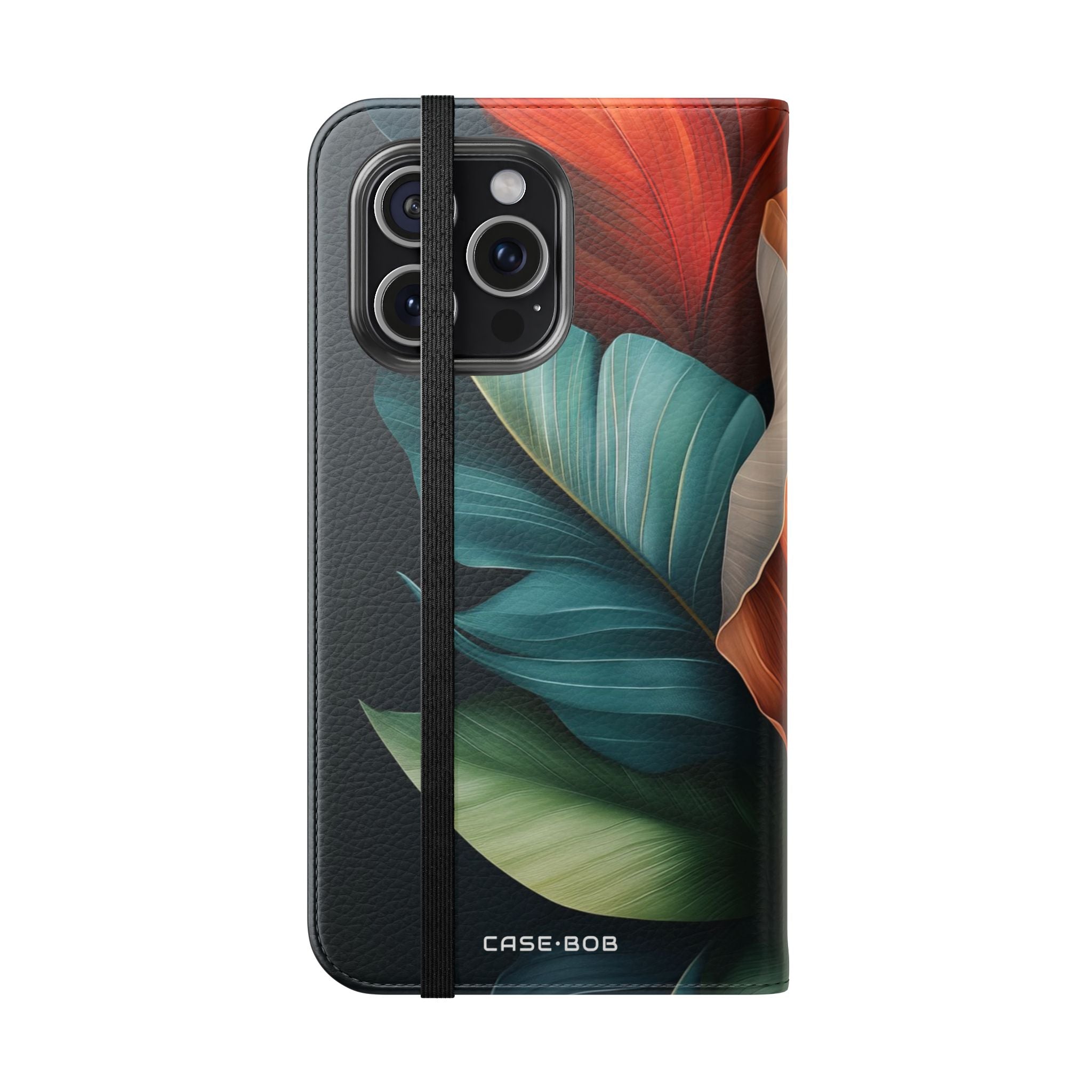 Tropical Ember Leaves - iPhone 15 Pro Max Case - Wallet