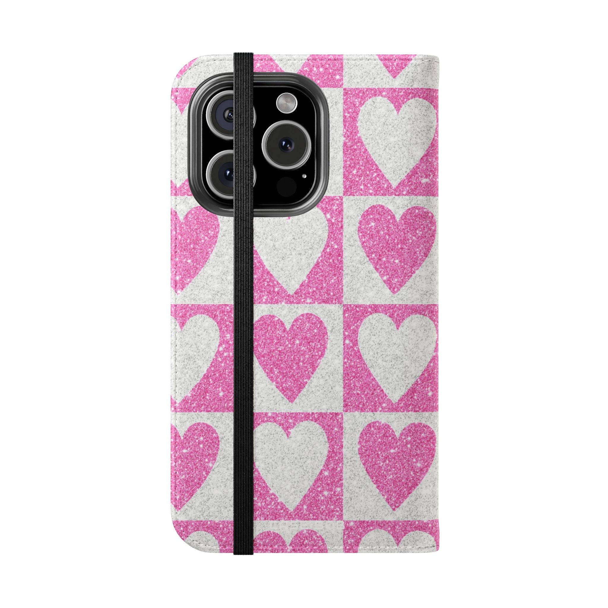 Glitter Heartgrid - iPhone 16 Pro Case - Wallet