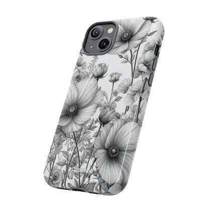 Monochrome Flora | Protective Phone Case for iPhone